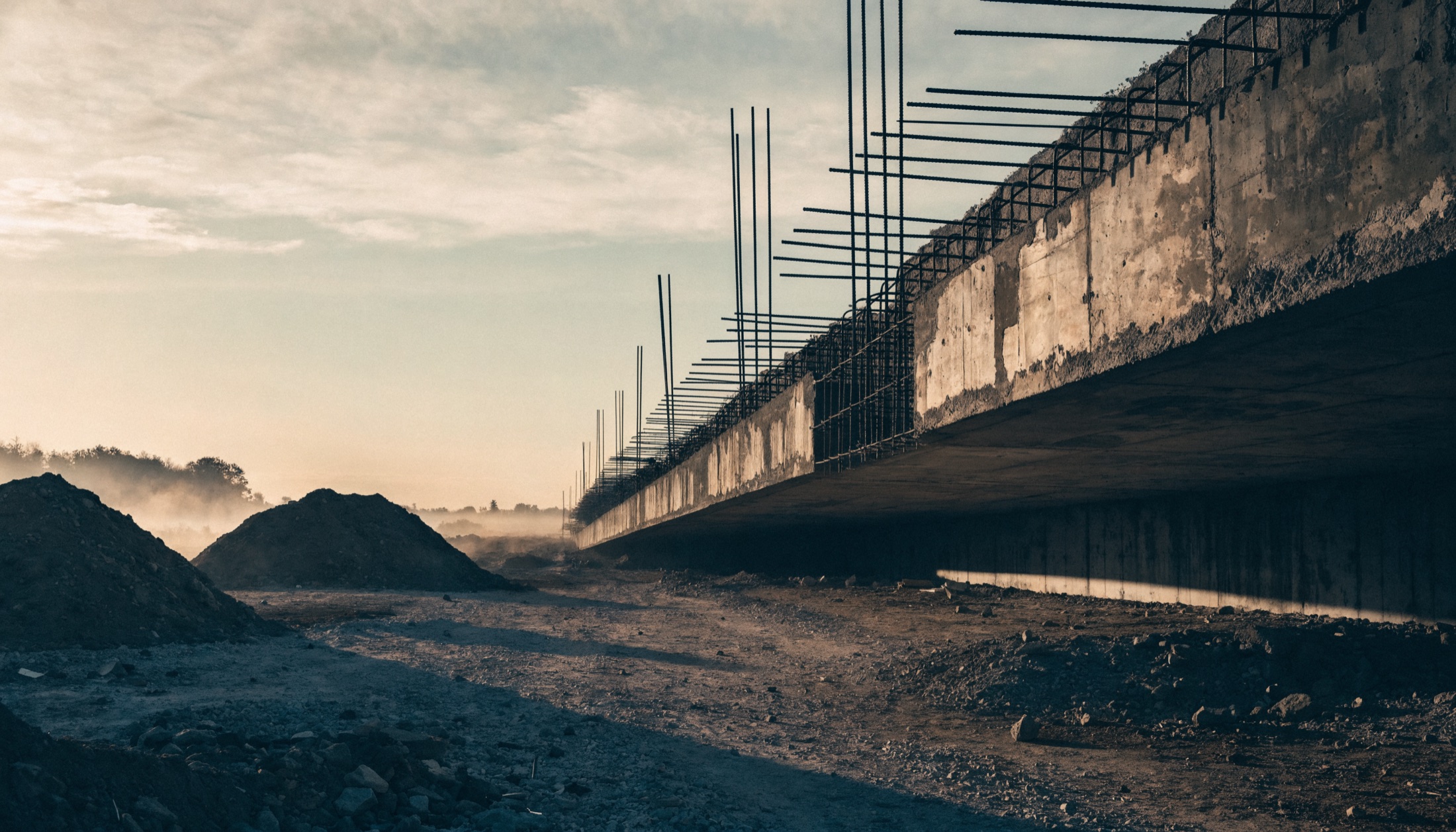 Operatives placing and finishing concrete