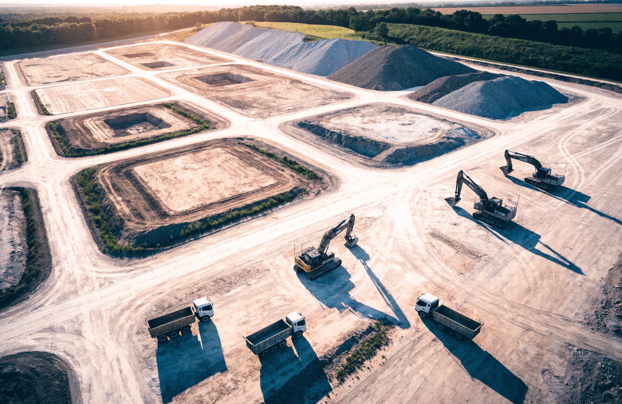 Civils works in progress on a UK site